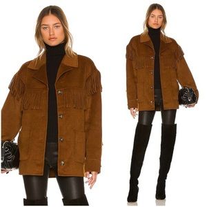 L'ACADEMIE FRINGE FUR JACKET COAT REVOLVE FREE PEOPLE ANTHROPOLOGIE MAJORELLE